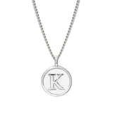 White Enamel Initial Pendant