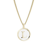 White Enamel Initial Pendant