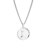 White Enamel Initial Pendant