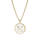 White Enamel Initial Pendant