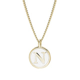 White Enamel Initial Pendant