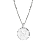 White Enamel Initial Pendant