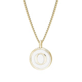 White Enamel Initial Pendant