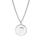 White Enamel Initial Pendant