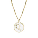White Enamel Initial Pendant