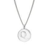 White Enamel Initial Pendant