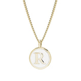 White Enamel Initial Pendant