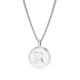 White Enamel Initial Pendant