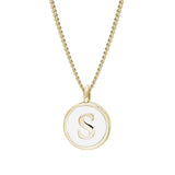 White Enamel Initial Pendant