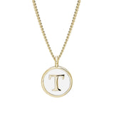 White Enamel Initial Pendant