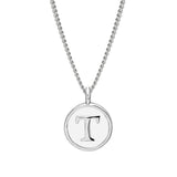 White Enamel Initial Pendant
