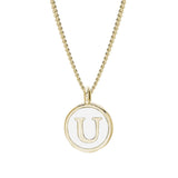 White Enamel Initial Pendant