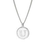 White Enamel Initial Pendant
