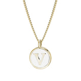 White Enamel Initial Pendant
