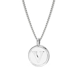 White Enamel Initial Pendant