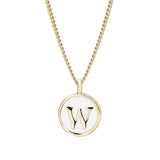 White Enamel Initial Pendant