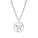 White Enamel Initial Pendant