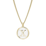 White Enamel Initial Pendant