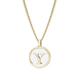 White Enamel Initial Pendant