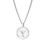 White Enamel Initial Pendant