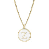 White Enamel Initial Pendant