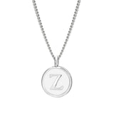 White Enamel Initial Pendant