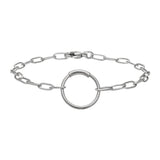Paper Clip Bracelet with Center Circle Station
