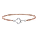 Clover Top Closure Basketweave Bracelet
