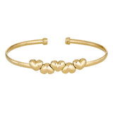Five Heart Omega Cuff Bracelet