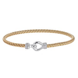 Loop and Hook Top Closure Basketweave Bracelet