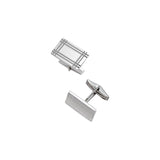 Rectangle Cufflinks with Plaid Border