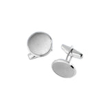 Brushed Round Cufflinks with Border