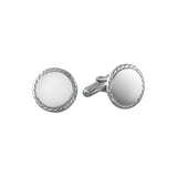 Round Polished Cufflinks with Rope Edge