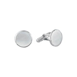 Round Polished Cufflinks with Beveled Edge