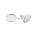 Polished Oval Cufflinks with Triple Border