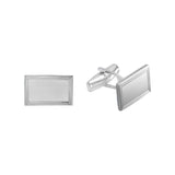 Polished Rectangle Cufflinks with Triple Border
