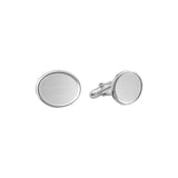 Oval Satined Cufflinks with Polished Border