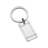 Stained Rectangle Key Ring with Plaid Border