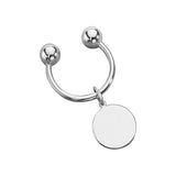 Screw-Ball Key Ring with Round Polished Tag