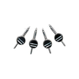 Round Onyx Stud Set with Mother of Pearl Stripes