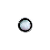 Round Mother of Pearl Tie Tack with Onyx Border