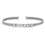 Cuff Bracelet with Central Curb Link Design