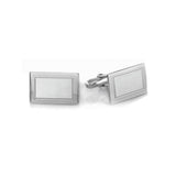 Rectangle Polished Cufflinks with Lined Border