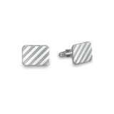 Large Cushion Cufflinks with Diagonal Lines