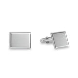 Brushed Rectangle Cufflinks with Diamond -ut Border