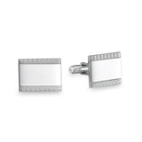 Rectangle Cufflinks with Wave Design Edges