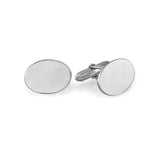 Polished Oval Cufflinks with Diamonds