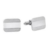 Rounded Corner Rectangle Cufflinks with Fancy Edges