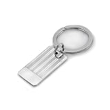 Rectangle Lined Key Ring with Polished End