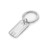 Lined Rectangle Key Ring with Polished Oval Center